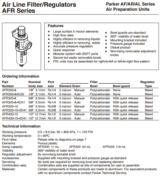 Bộ lọc khí AFR320