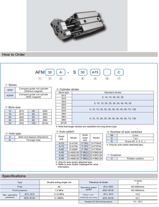 Xi lanh khí KCC dòng AFM/ADFM