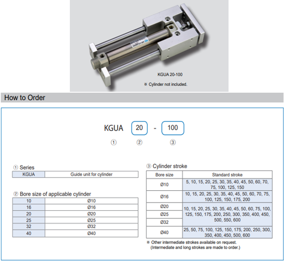 Xi lanh khí KCC dòng KGUA