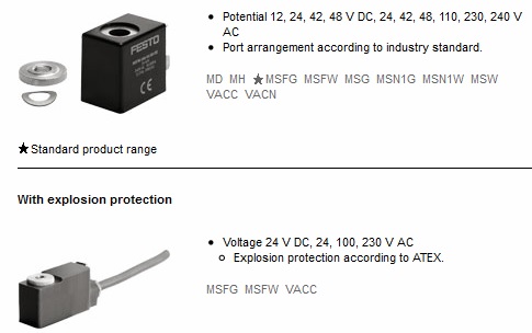 cuộn coil van điện từ festo