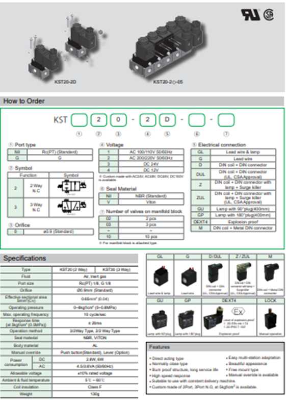 Van điện từ KCC dòng KST