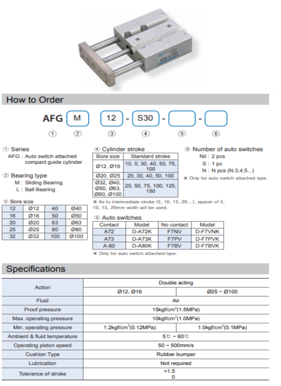 Xi lanh khí KCC dòng AFG