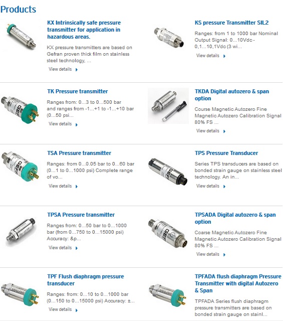 Cảm biến áp suất Gefran