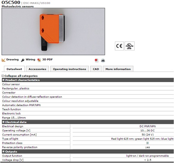 Cảm biến màu IFM O5C500