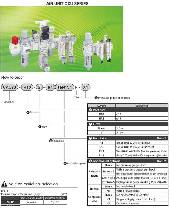 Bộ lọc khí CAU30