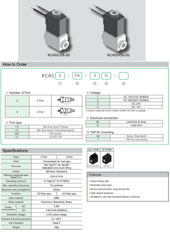 Van điện từ KCC dòng KCAS
