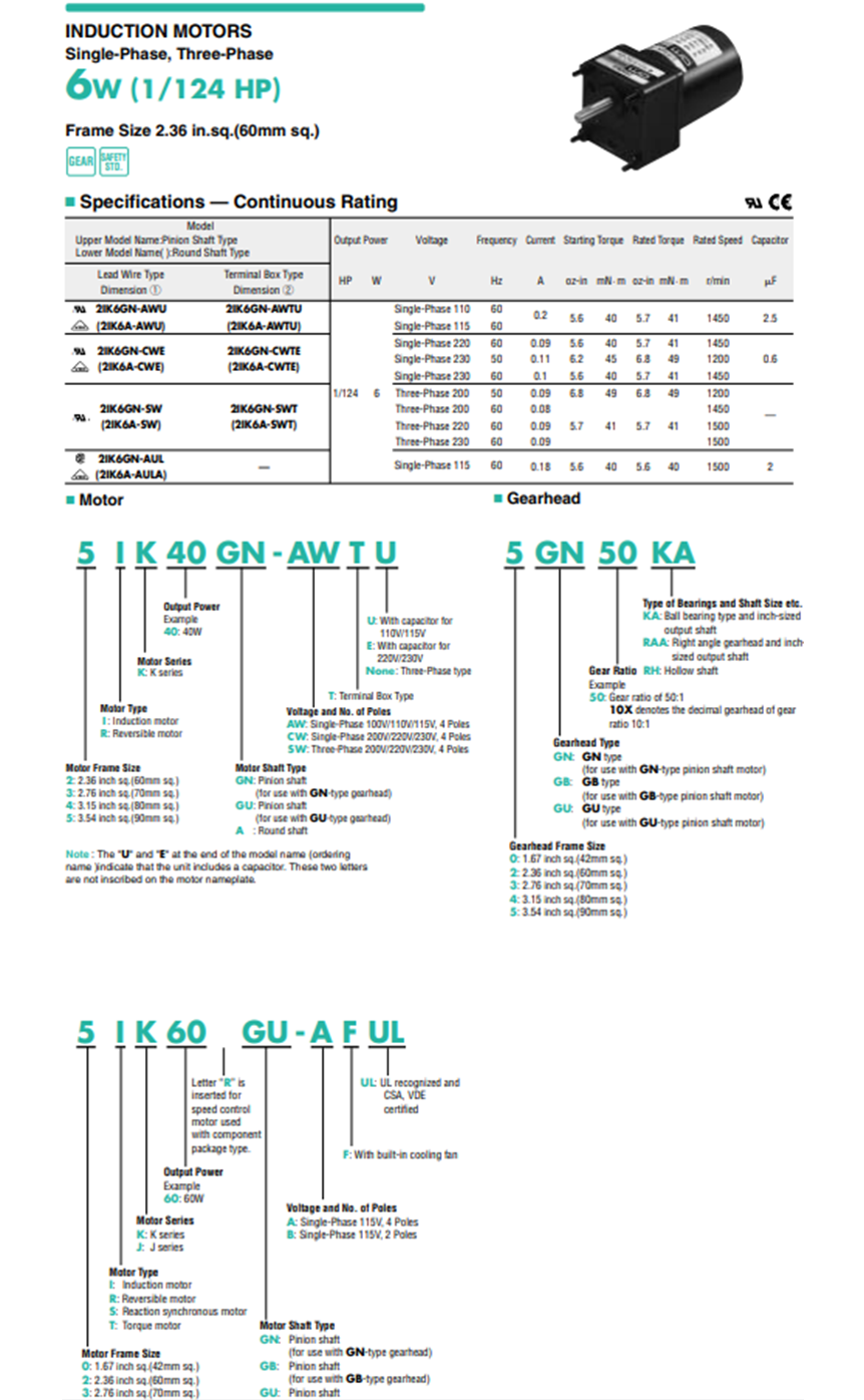 Động cơ oriental motor 3IK15GN-AUL