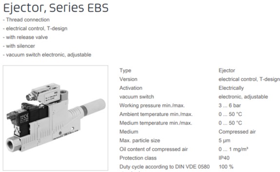 cấu tạo van hút chân không aventics