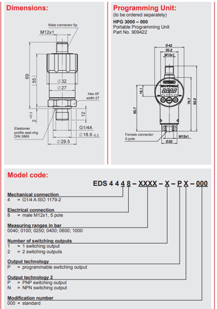 Cảm biến hydac EDS 4448